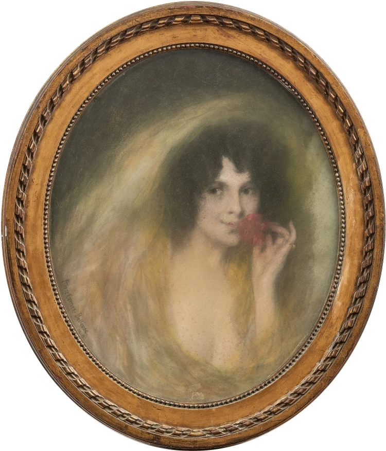Ritratto di una giovane donna con una rosa